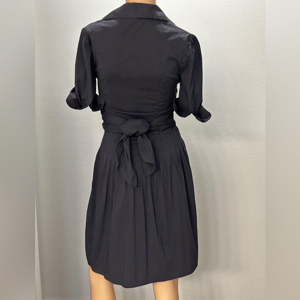BCBG MaxAzria Collared Faux Wrap Shirt Dress sz 0 - Picture 12 of 16